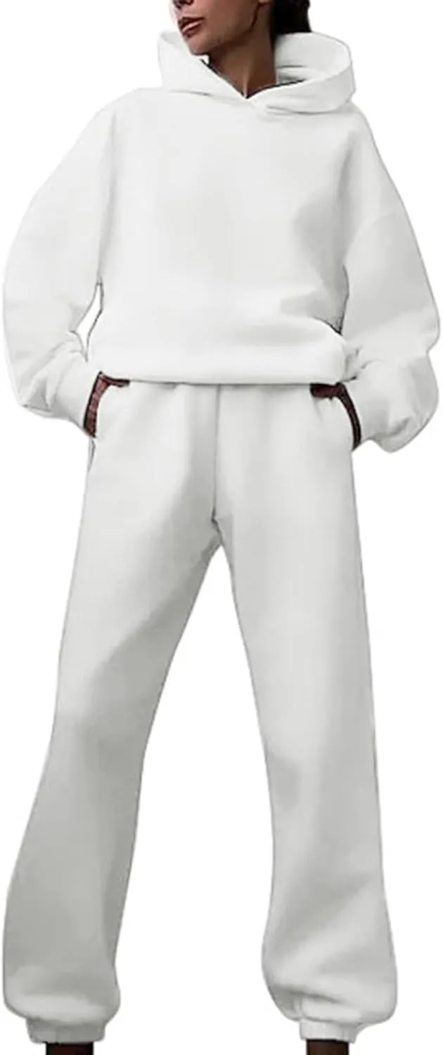 Womens 2 Piece Outfits Lounge Hoodie Sweatsuit Sets Oversized Sweatshirt Baggy Sweatpants Matching Set Tracksuit
