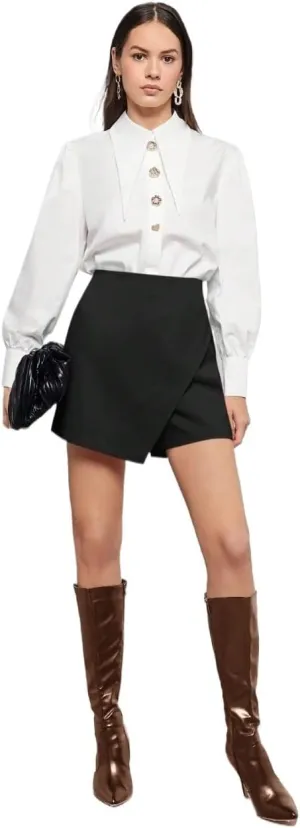 Women's 2025 Casual Plain Shorts Casual Skort