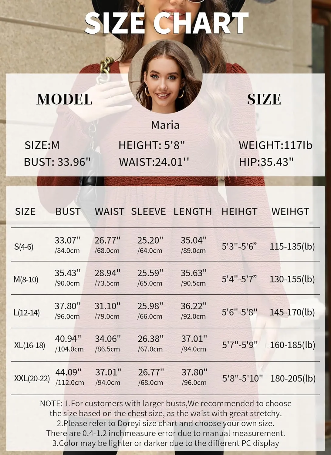 Womens Babydoll Dresses Square Neck Long Sleeve Knee Length Flowy Swing Shirring Mini Dresses Fall Dress