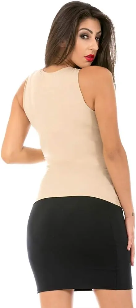 Womens Compression Shapewear Shirred Tank Top Tummy Control Under Shirt WT40011