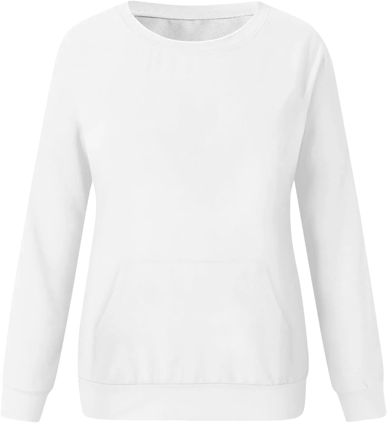 Womens Crewneck Sweatshirt Fleece Long Sleeve Cute Sweatshirts No Hooded Y2k Plain Trendy Hoodies with Pockets