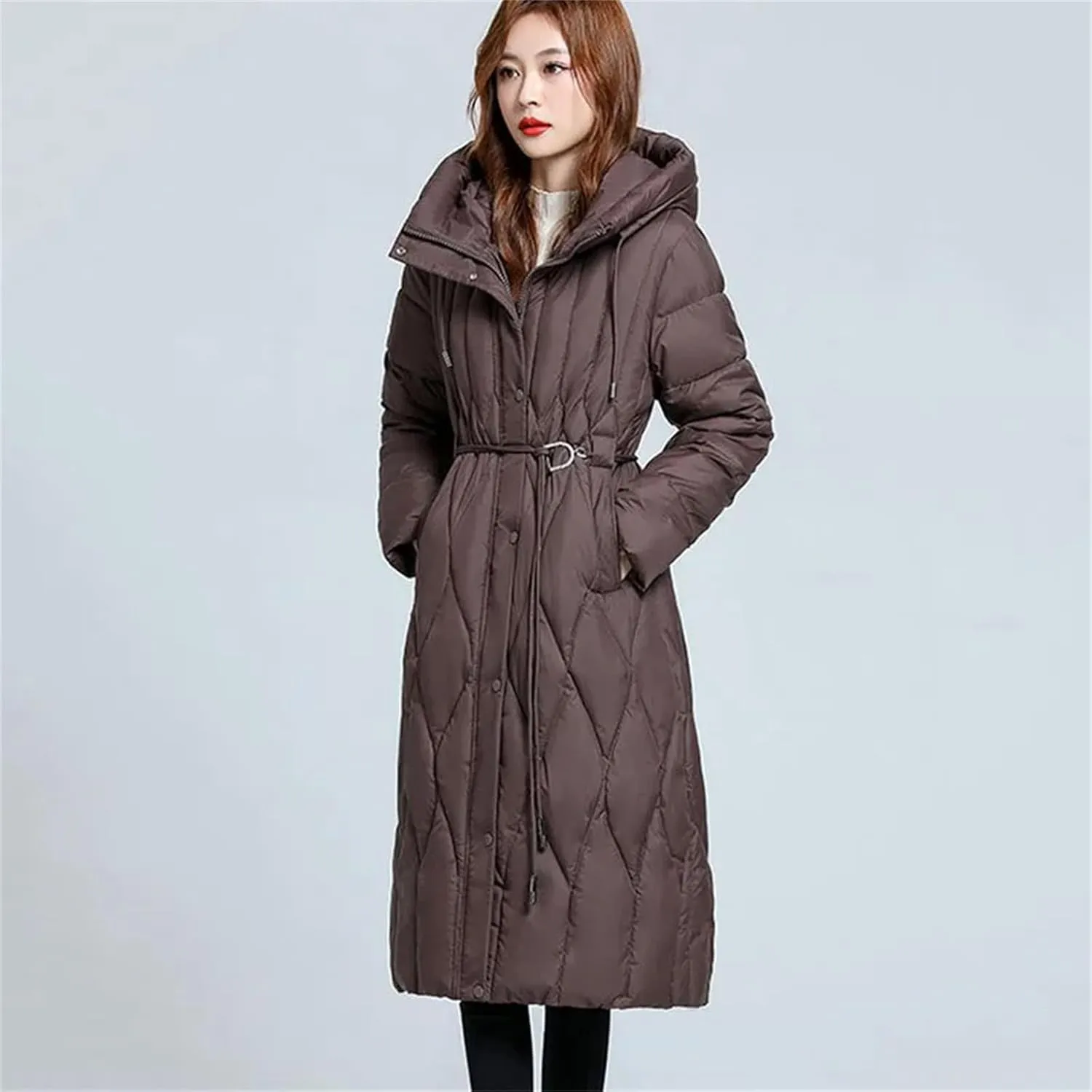 Women's Down Cotton Coat Winter Cold Warm Padded Jacket Long Female Casual Hooded Cotton Parker