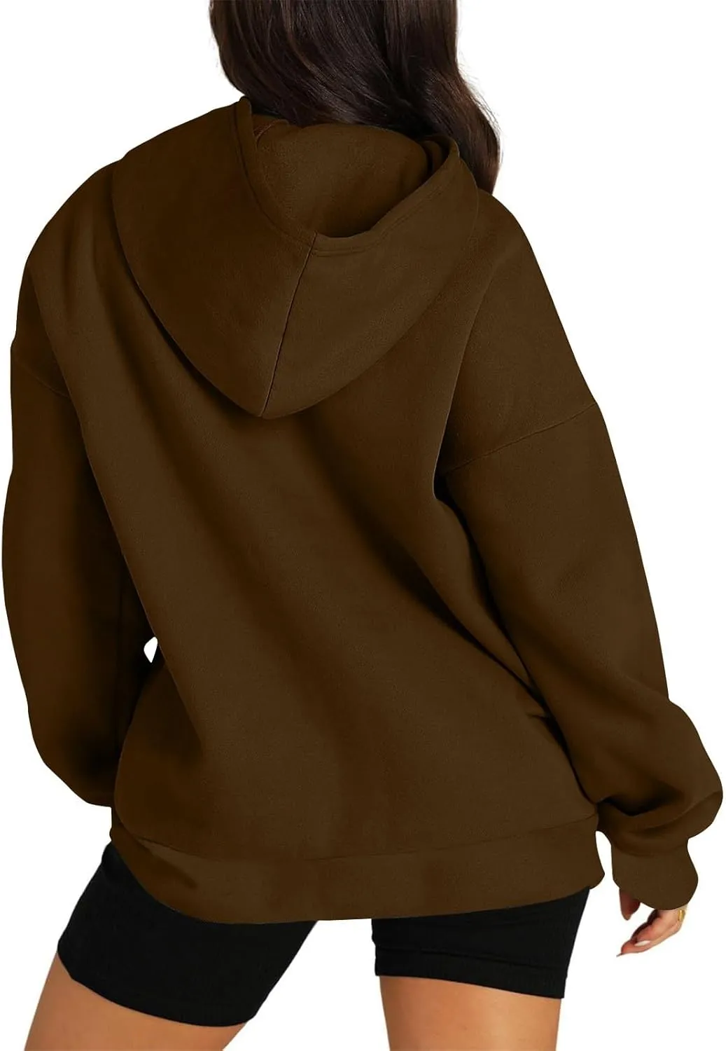 Womens Fleece Y2K Hoodie Baggy Casual Cotton Oversized Sweatshirt Drop Shoulder Lightweight Pullover Tops Winter Coat