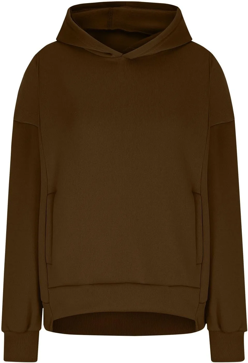 Womens Fleece Y2K Hoodie Baggy Casual Cotton Oversized Sweatshirt Drop Shoulder Lightweight Pullover Tops Winter Coat