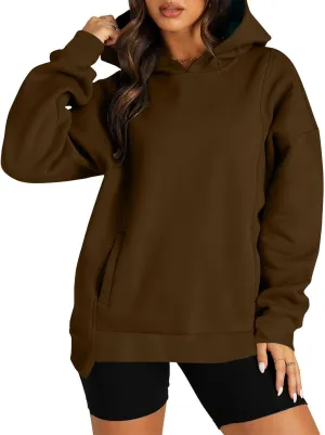 Womens Fleece Y2K Hoodie Baggy Casual Cotton Oversized Sweatshirt Drop Shoulder Lightweight Pullover Tops Winter Coat