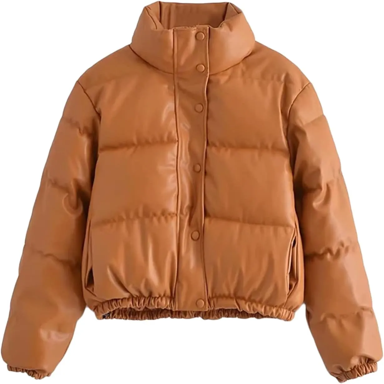 Women's Lightweight Long-Sleeve Full-Zip Water-Resistant Packable Puffer Jacket Casual Ultra Short Down Jacket