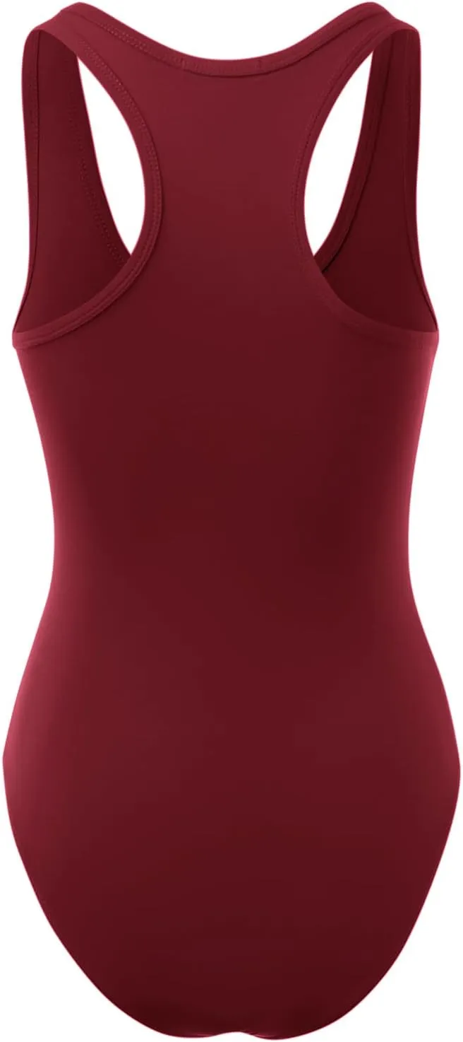Women's Racerback Tank Top Bodysuits Sleeveless Sexy V-Neck Cotton Jumpsuits