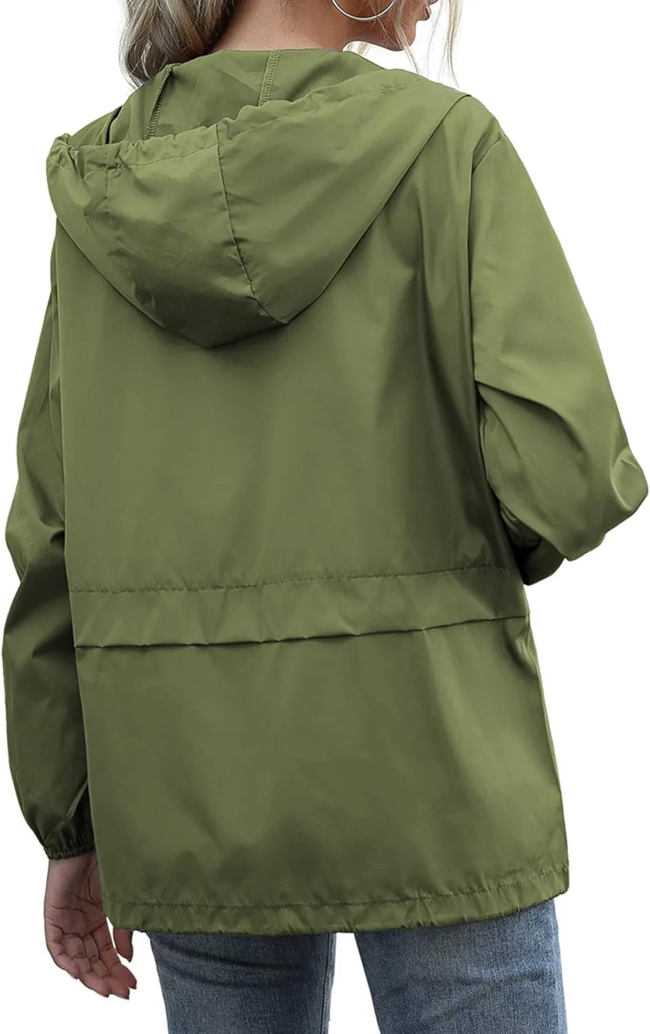 Women's Raincoats Windbreaker Rain Jacket Waterproof Lightweight Outdoor Hooded Trench Coats S-XXL