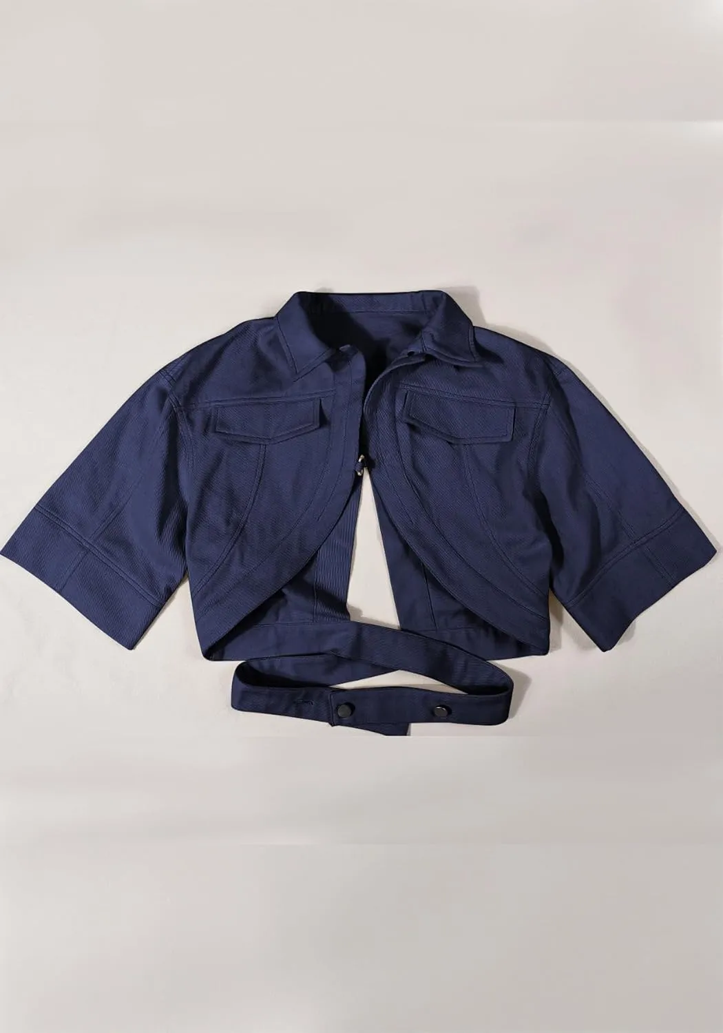 Women's Sexy Short Sleeve Cropped Lapel Jacket Cut Out Y2k Button Down Top Clubwear