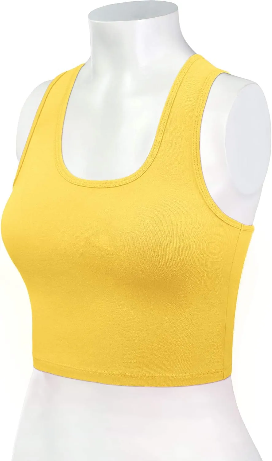 Women's Sleeveless Racerback Crop Tank Top Camisole Backless Scoop Neck Shirts