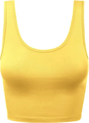 Women's Sleeveless Racerback Crop Tank Top Camisole Backless Scoop Neck Shirts