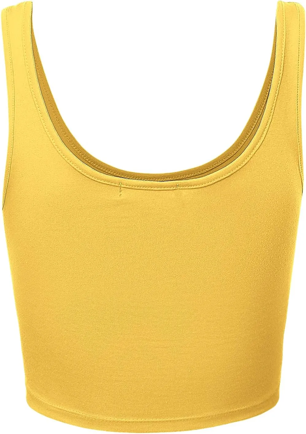 Women's Sleeveless Racerback Crop Tank Top Camisole Backless Scoop Neck Shirts