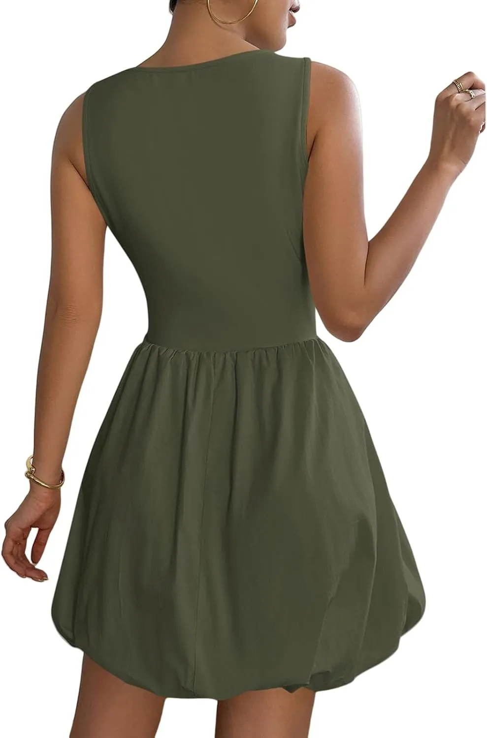Womens Summer Tank Dress 2025 Casual Sleeveless Crew Neck Mini Dress A Line Sundresses Beach Vacation Dresses