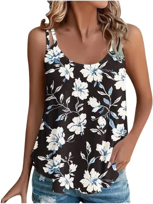 Womens Tank Tops Spaghetti Strap Camisoles Casual Summer Eyelet Shirts Sleeveless Blouses V Neck Cute Tunic Tops