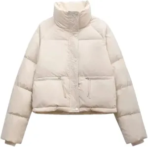 Women's Winter Jacket Stand Collar Bakery Coat Short Down Cotton Parka Jacket Women Cotton-Padded Coat