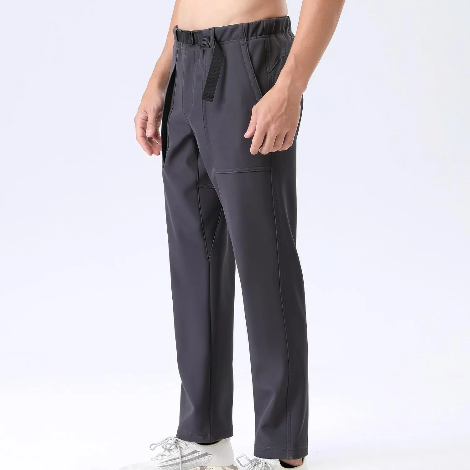 Work Pants for Men Water Resistant Stretch Waist Loose Fit Cargo Pant Lightweight Outdoor Travel Trousers with Pocket
