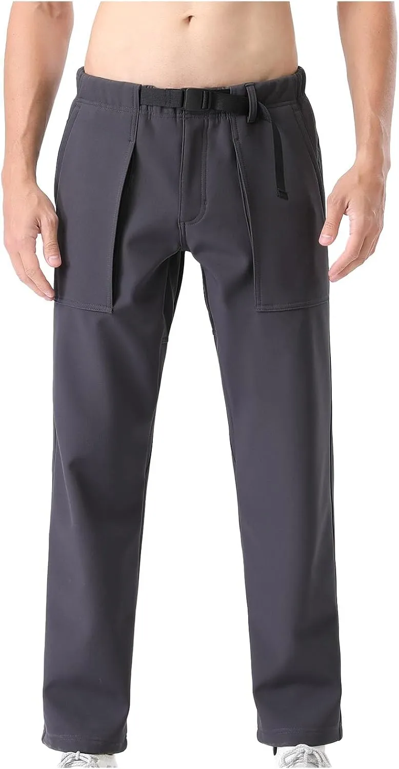 Work Pants for Men Water Resistant Stretch Waist Loose Fit Cargo Pant Lightweight Outdoor Travel Trousers with Pocket