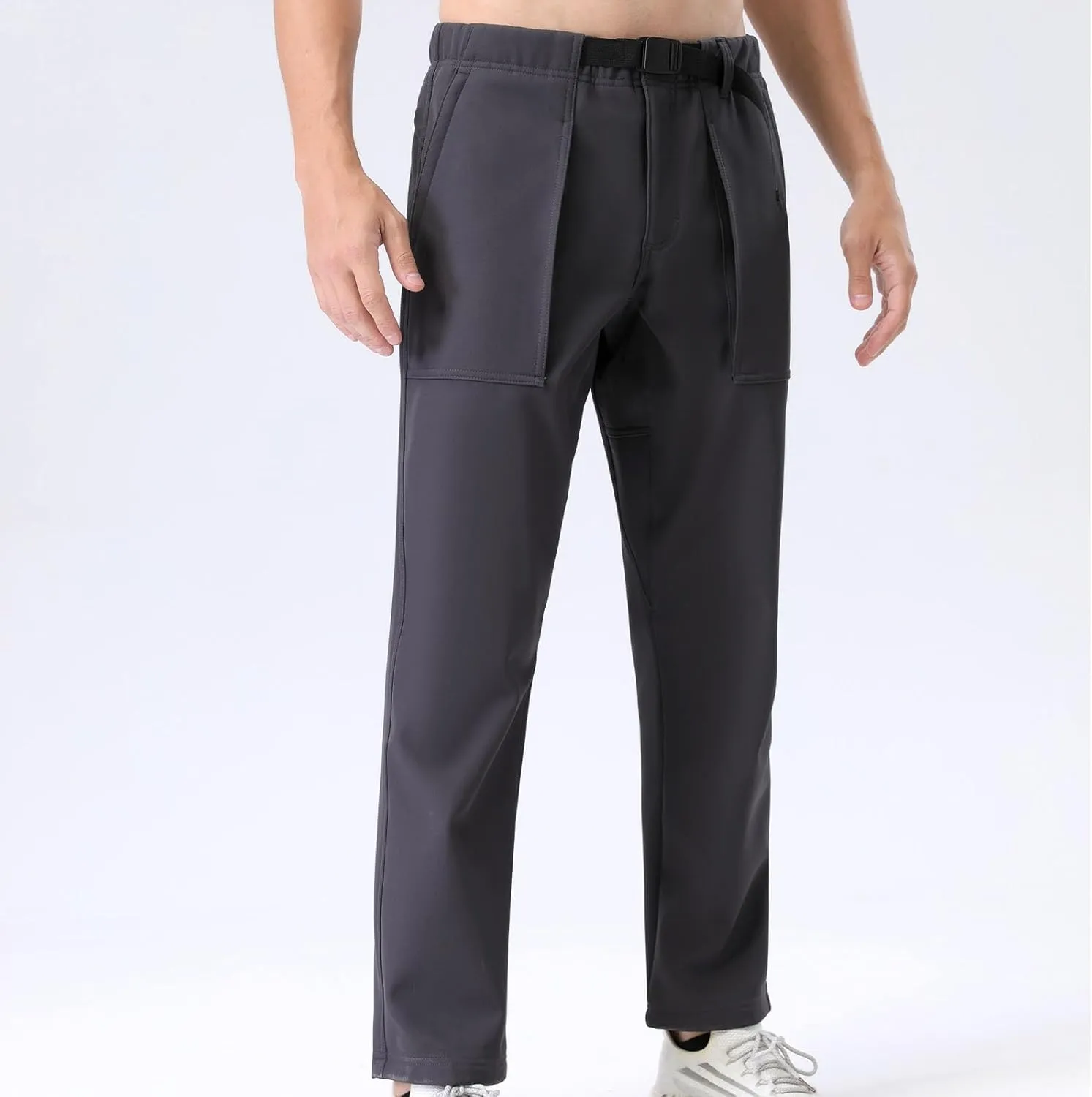 Work Pants for Men Water Resistant Stretch Waist Loose Fit Cargo Pant Lightweight Outdoor Travel Trousers with Pocket