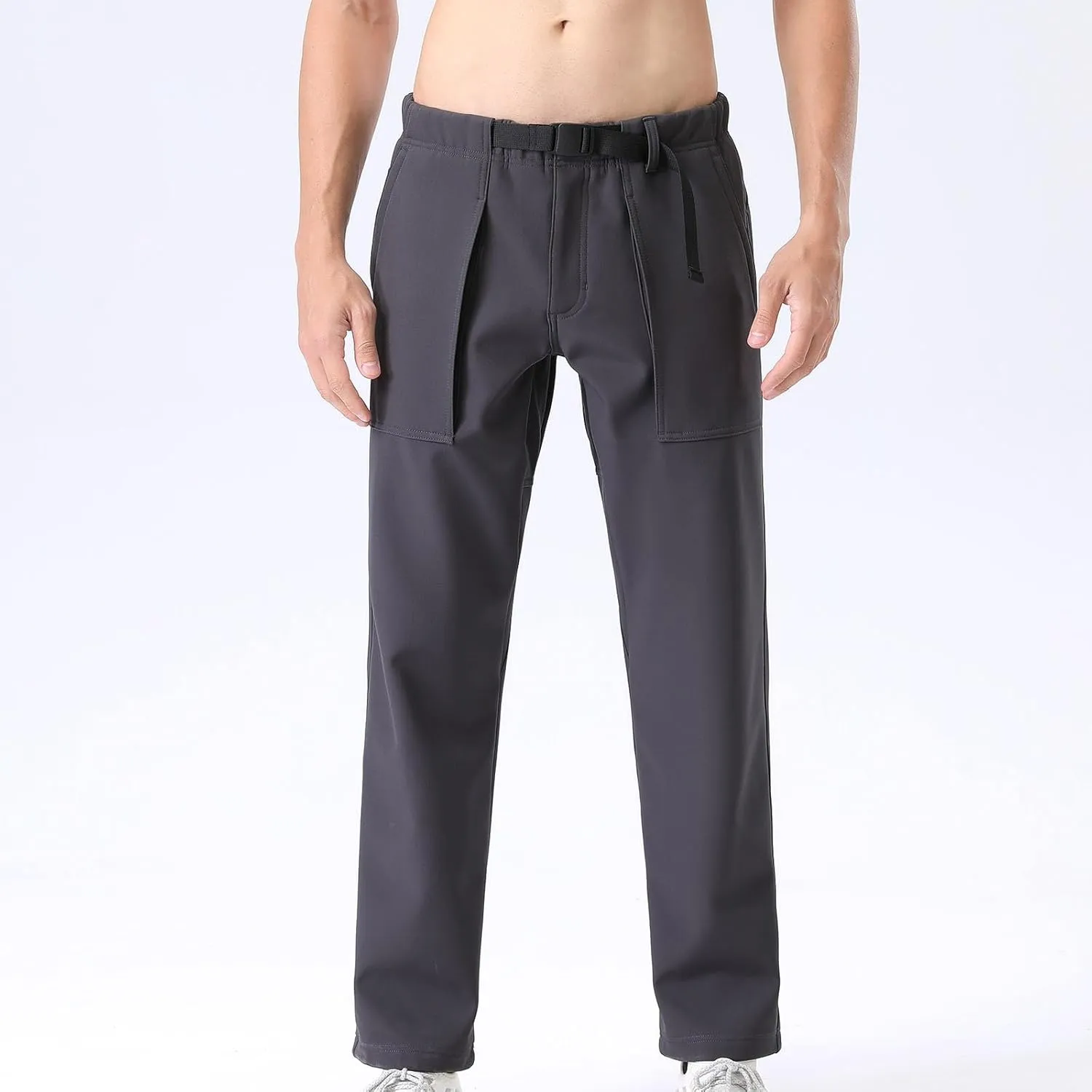 Work Pants for Men Water Resistant Stretch Waist Loose Fit Cargo Pant Lightweight Outdoor Travel Trousers with Pocket
