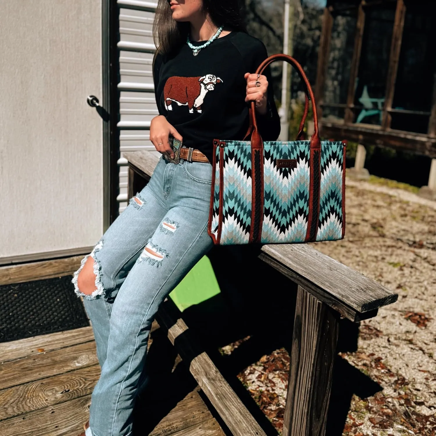 Wrangler Aztec Tote Bag for Women Western Top Handle Handbags and Purses