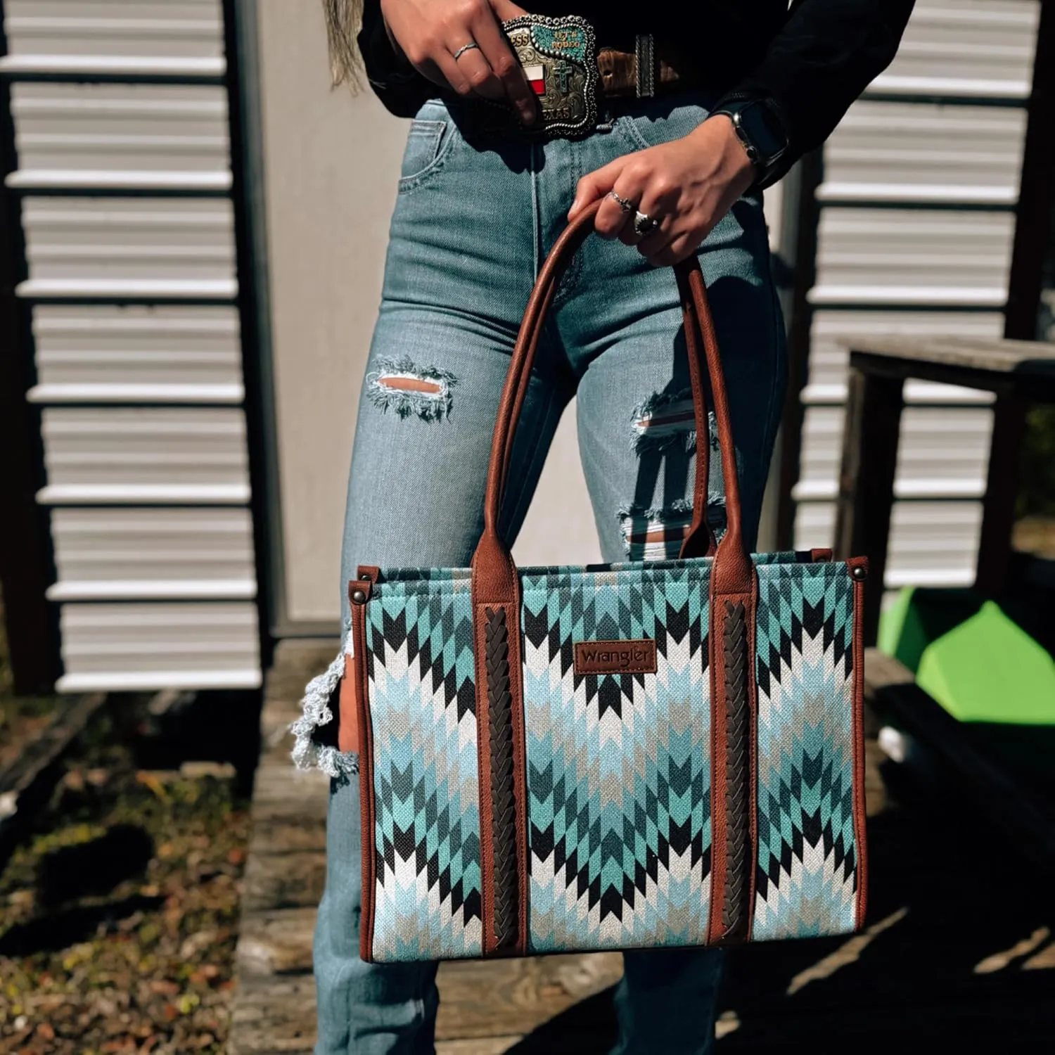 Wrangler Aztec Tote Bag for Women Western Top Handle Handbags and Purses