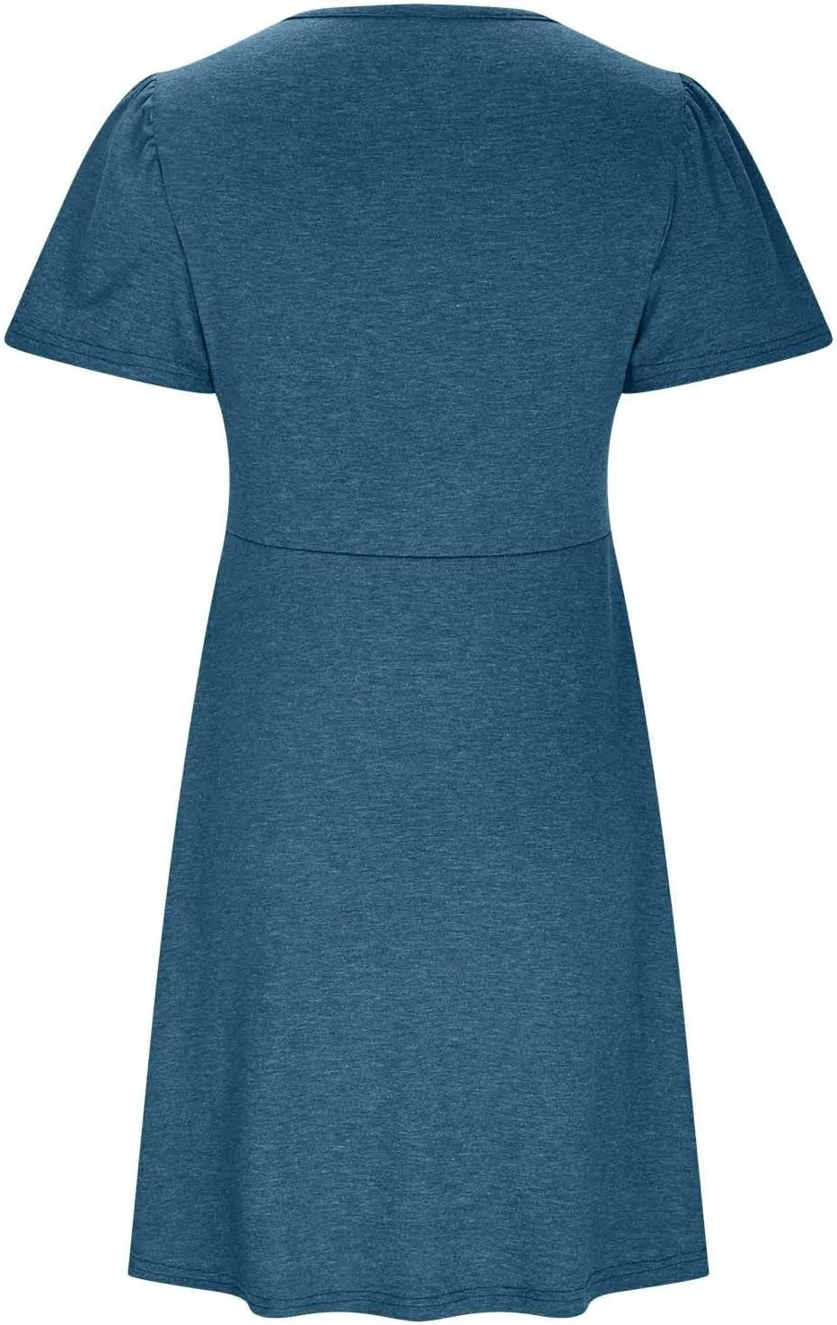 Xiaojmake Women's Casual Summer Dress Twist Front V Neck Short Sleeve Mini Dress Club Party Ruffle Tunic Bodycon Mini Dresses