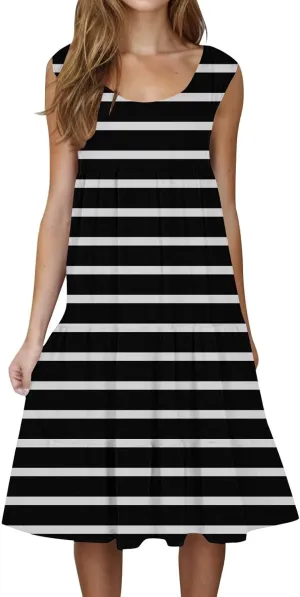XOWRTE Summer Dresses for Women Plus Size Beach Dress Casual Sundresses Sexy Sleeveless Dress Flowy Midi Dresses