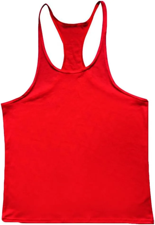 YAKER Men's Fitness Gym Tank Top Singlet Bodybuilding Stringers Sleeveless Muscle Shirt