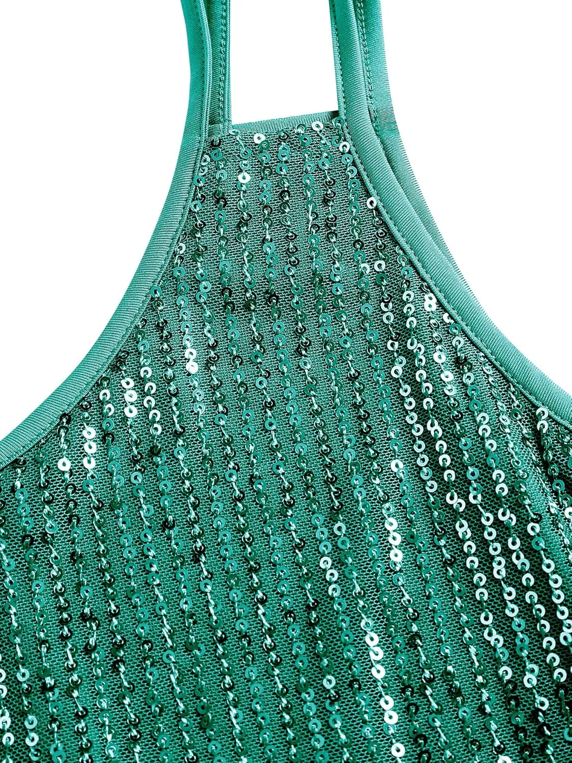 ZAFUL Women's Fashionable Loose Camisole top with Delicate Sequin Tassel Vest