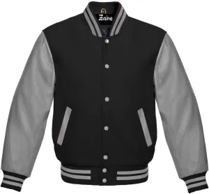 Zaine Enterprises The Best Men's Varsity Basketball Jackets Lettermen Baseball Bomber Jacket in Wool and Leather