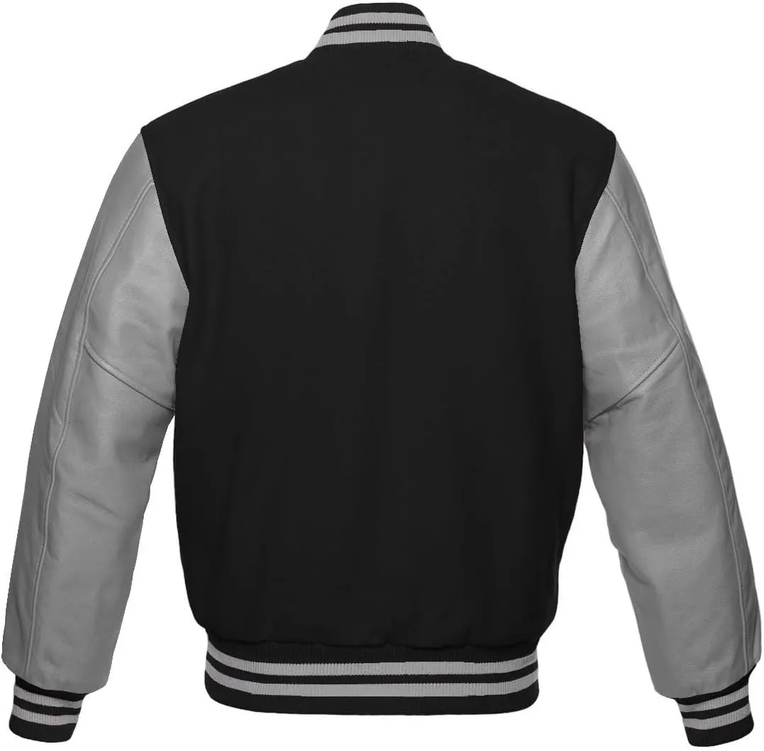 Zaine Enterprises The Best Men's Varsity Basketball Jackets Lettermen Baseball Bomber Jacket in Wool and Leather