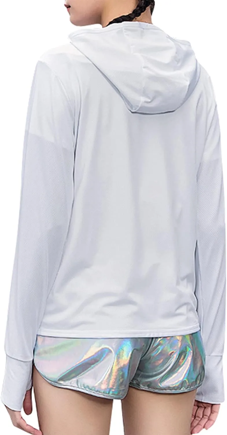 Zando UPF 50  Sun Protection Clothing Women Quick Dry Lightweight Zip Up UV Jacket Hiking Running Outdoor Performance