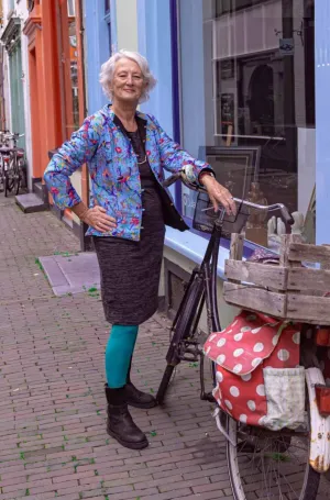 Zijden jacket- gevoerd jasje met fleece - vogels