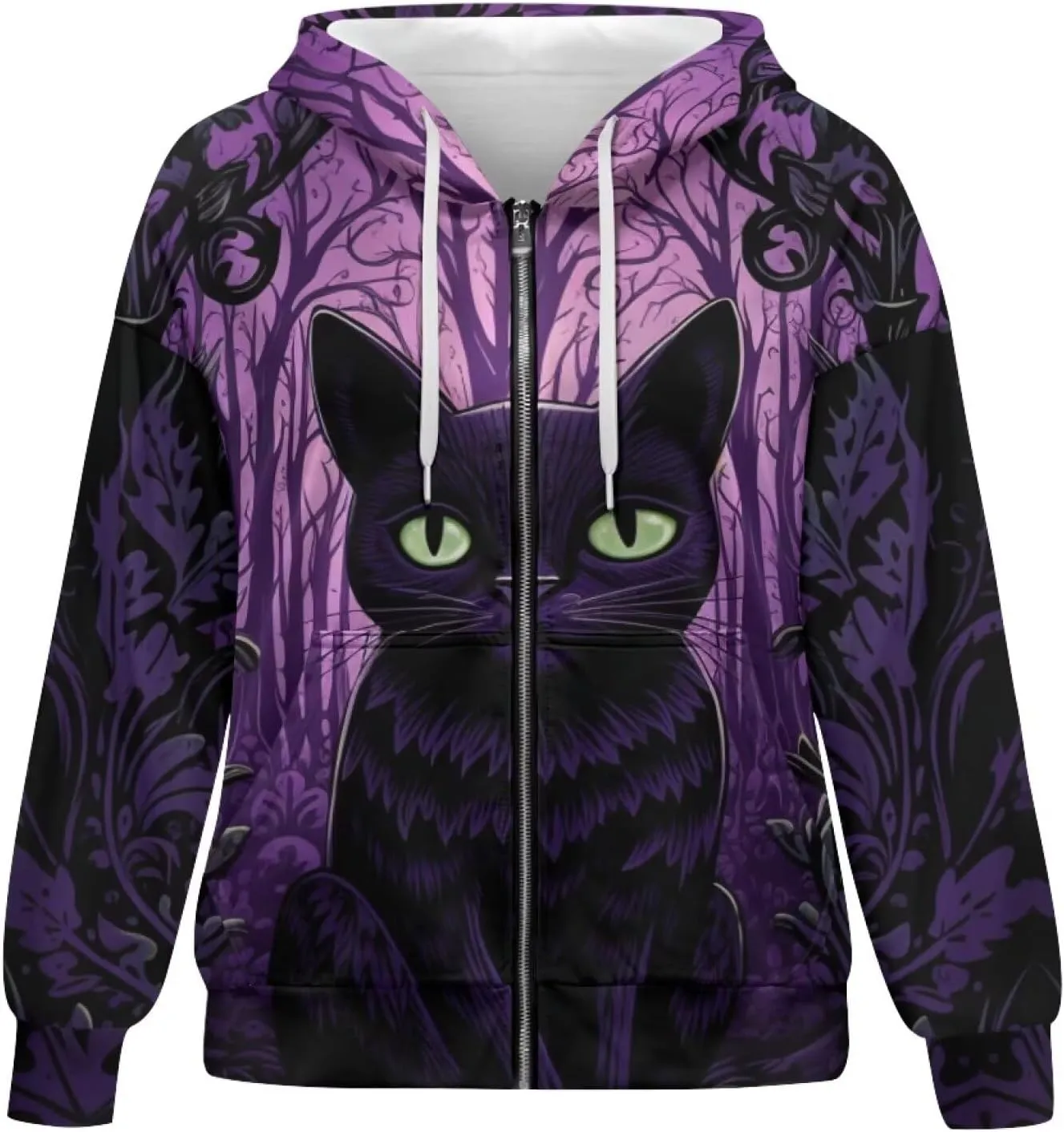 Zip Up Hoodies for Women Lightweight Hooded Jacket Oversized Sweatshirt with Pocket