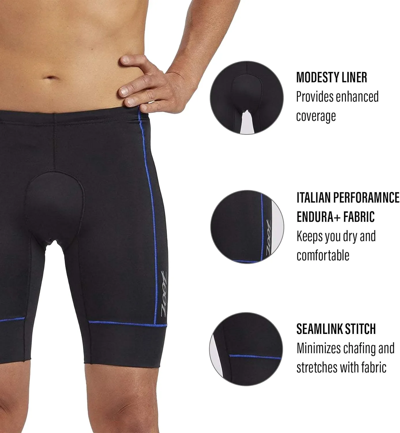 Zoot Mens Core 9-Inch Tri Shorts, Quick Dry Performance Triathlon Shorts with Cycling Chamois Pad, Pockets & UPF 50  Fabric