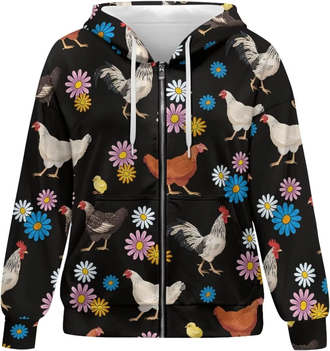 ZOUTAIRONG Hoodies for Women Zip Up Hoodie Oversize Sweatshirt Womens Jackets with Pocket