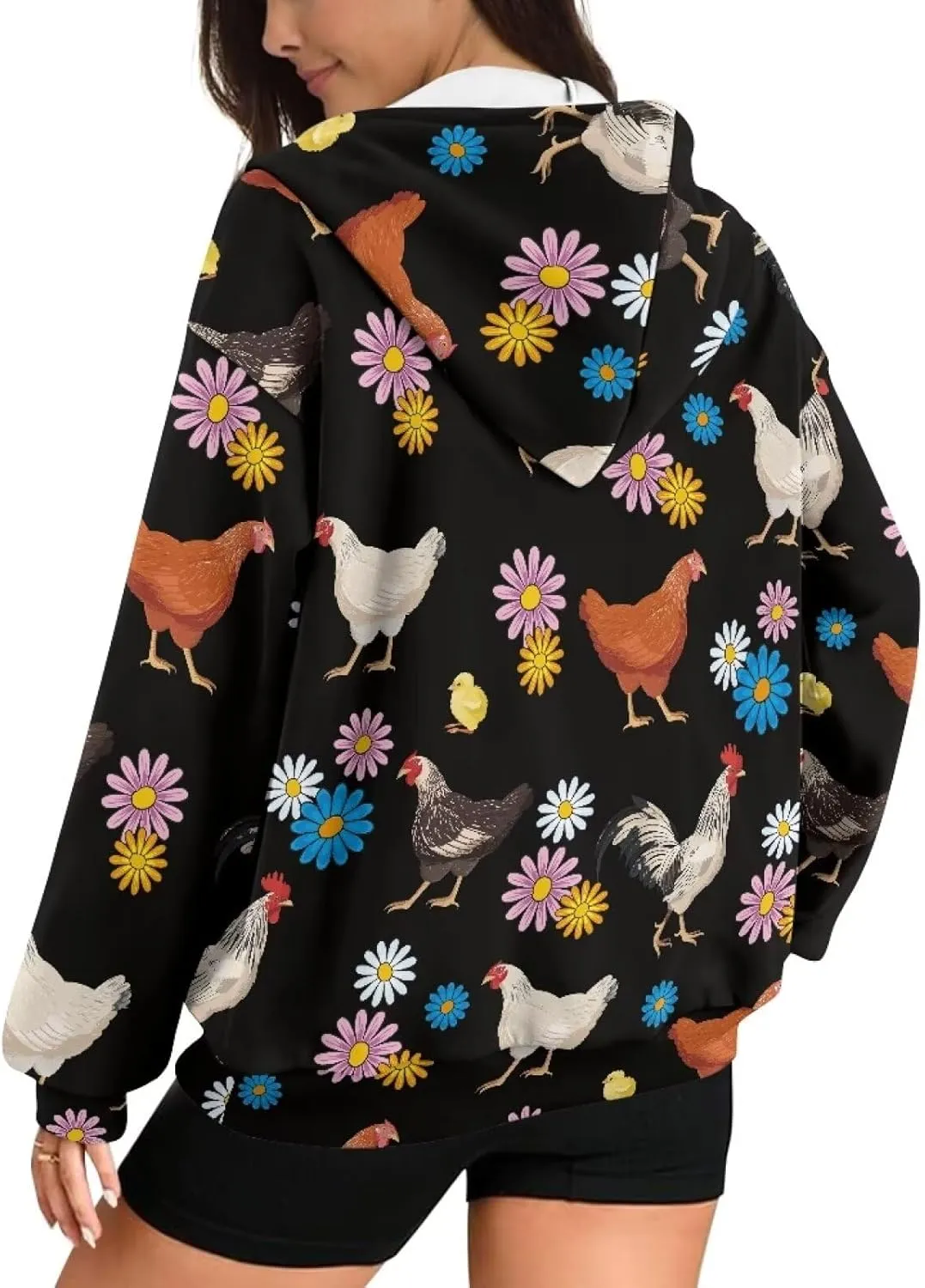 ZOUTAIRONG Hoodies for Women Zip Up Hoodie Oversize Sweatshirt Womens Jackets with Pocket