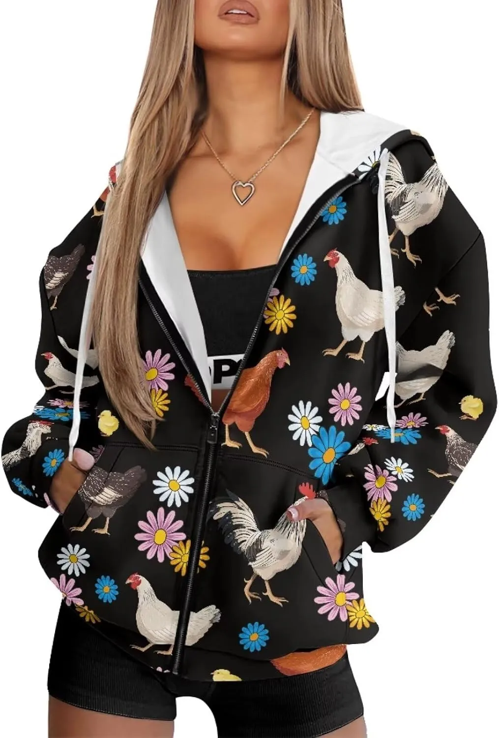 ZOUTAIRONG Hoodies for Women Zip Up Hoodie Oversize Sweatshirt Womens Jackets with Pocket