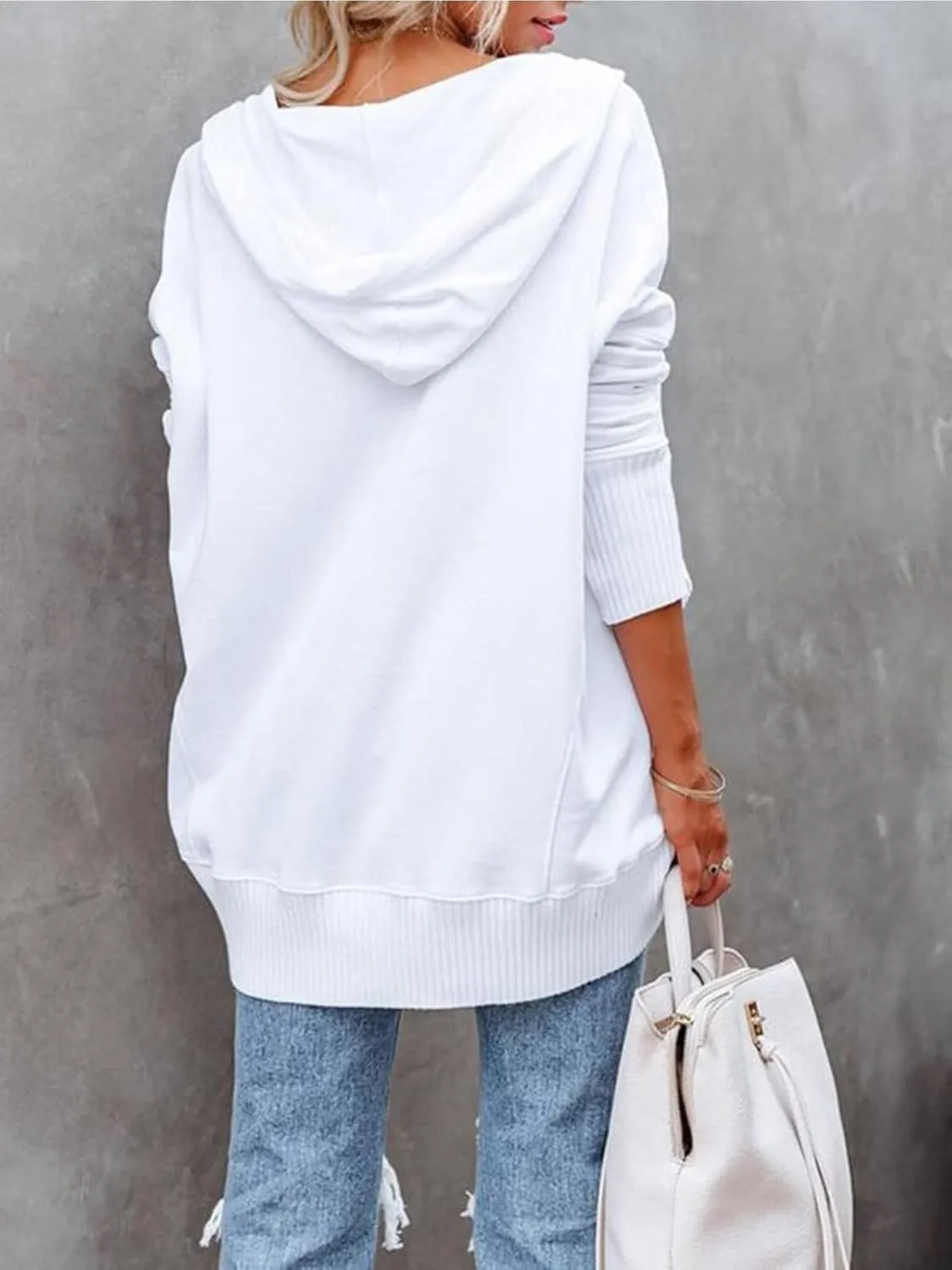 Zwurew Hoodies for Women Oversized Sweatshirt Pullover Long Sleeve Tops Henley Shirt with Pocket