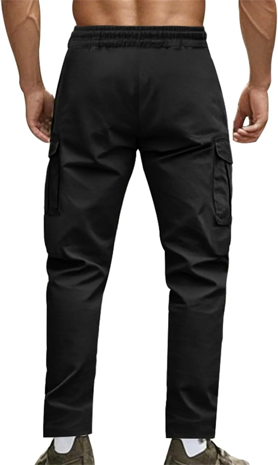 ZYXTIM Cargo Sweatpants for Men Elastic Waist Work Joggers Trousers Stretch Casual Tactical Work Bottoms with Multi Pockets