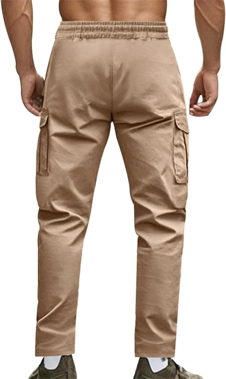 ZYXTIM Cargo Sweatpants for Men Elastic Waist Work Joggers Trousers Stretch Casual Tactical Work Bottoms with Multi Pockets