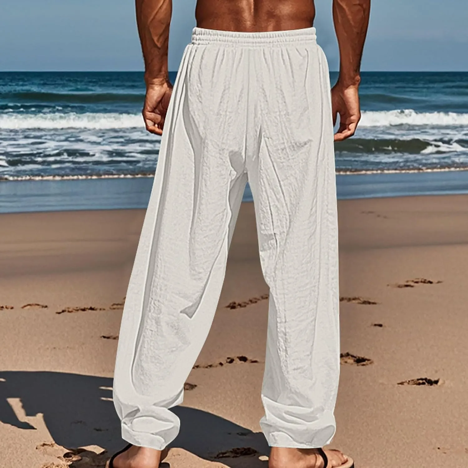 ZYXTIM Holiday Casual Trousers for Men Funny Pattern Hawaiian Sport Yoga Pant Fashion Lounge Summer Beach Bottoms with Pocket