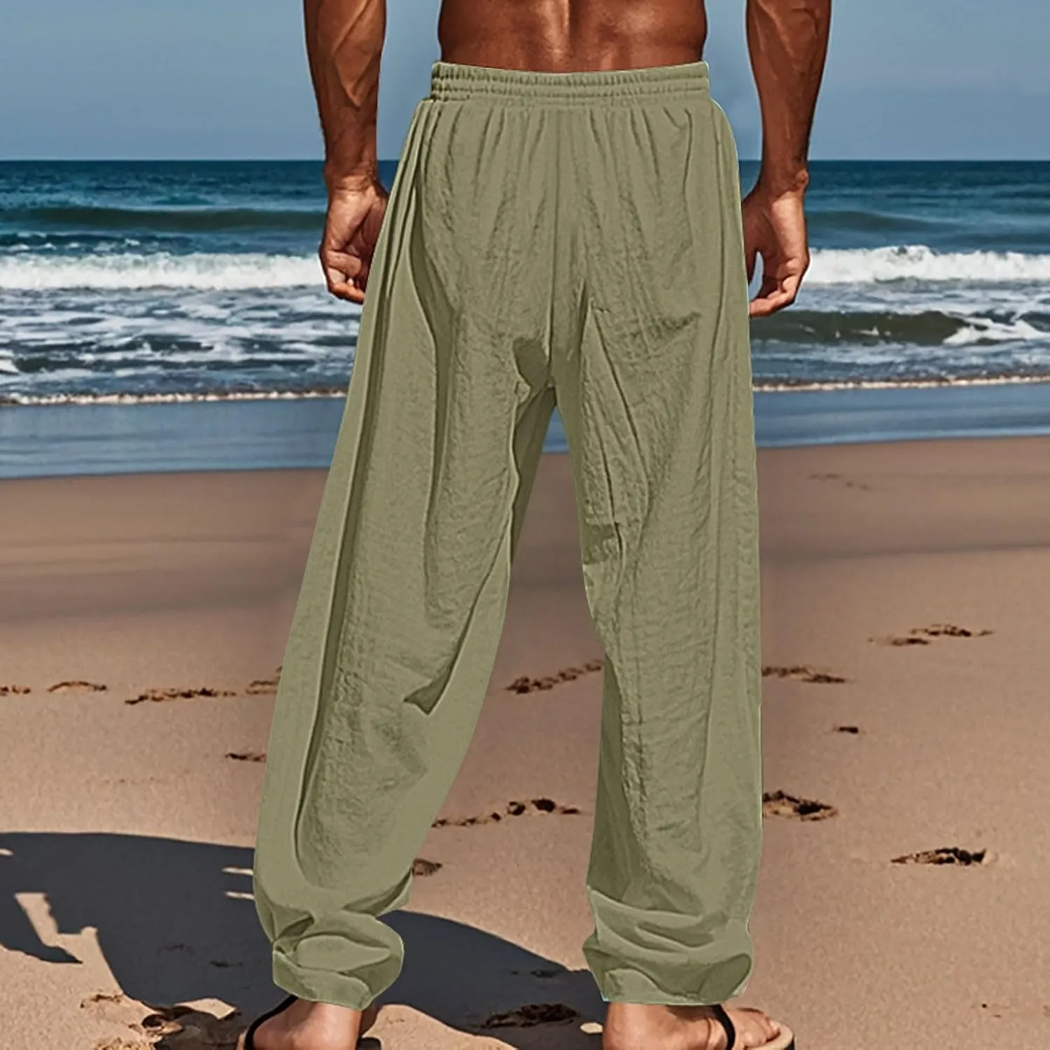 ZYXTIM Holiday Casual Trousers for Men Funny Pattern Hawaiian Sport Yoga Pant Fashion Lounge Summer Beach Bottoms with Pocket
