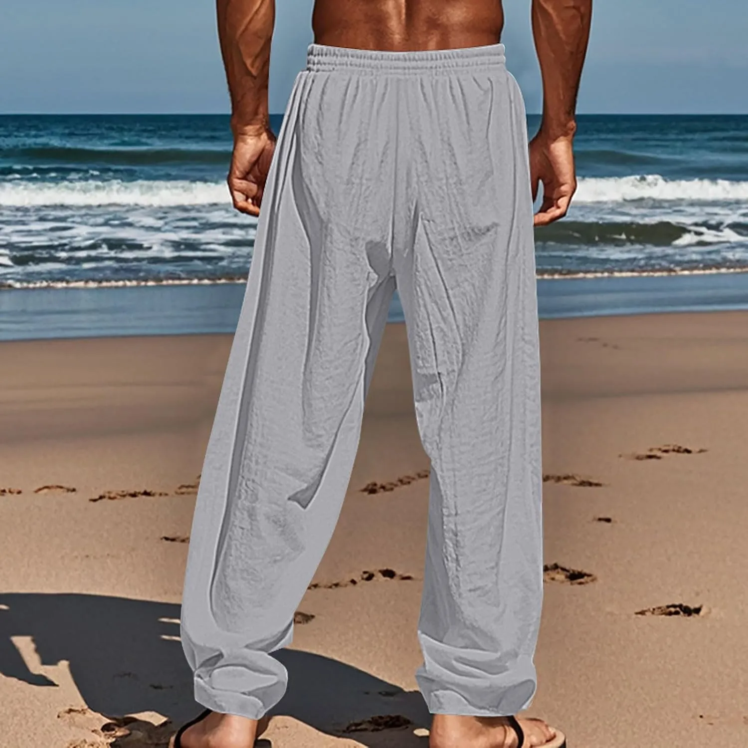 ZYXTIM Holiday Casual Trousers for Men Funny Pattern Hawaiian Sport Yoga Pant Fashion Lounge Summer Beach Bottoms with Pocket
