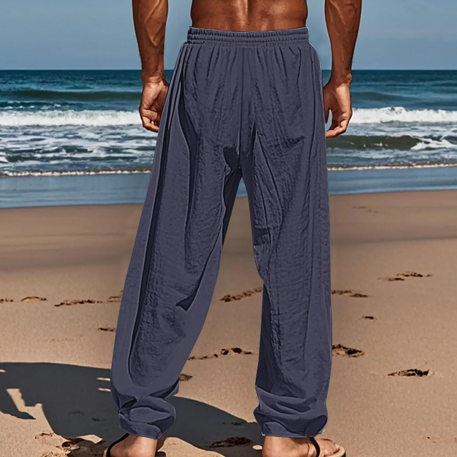 ZYXTIM Holiday Casual Trousers for Men Funny Pattern Hawaiian Sport Yoga Pant Fashion Lounge Summer Beach Bottoms with Pocket