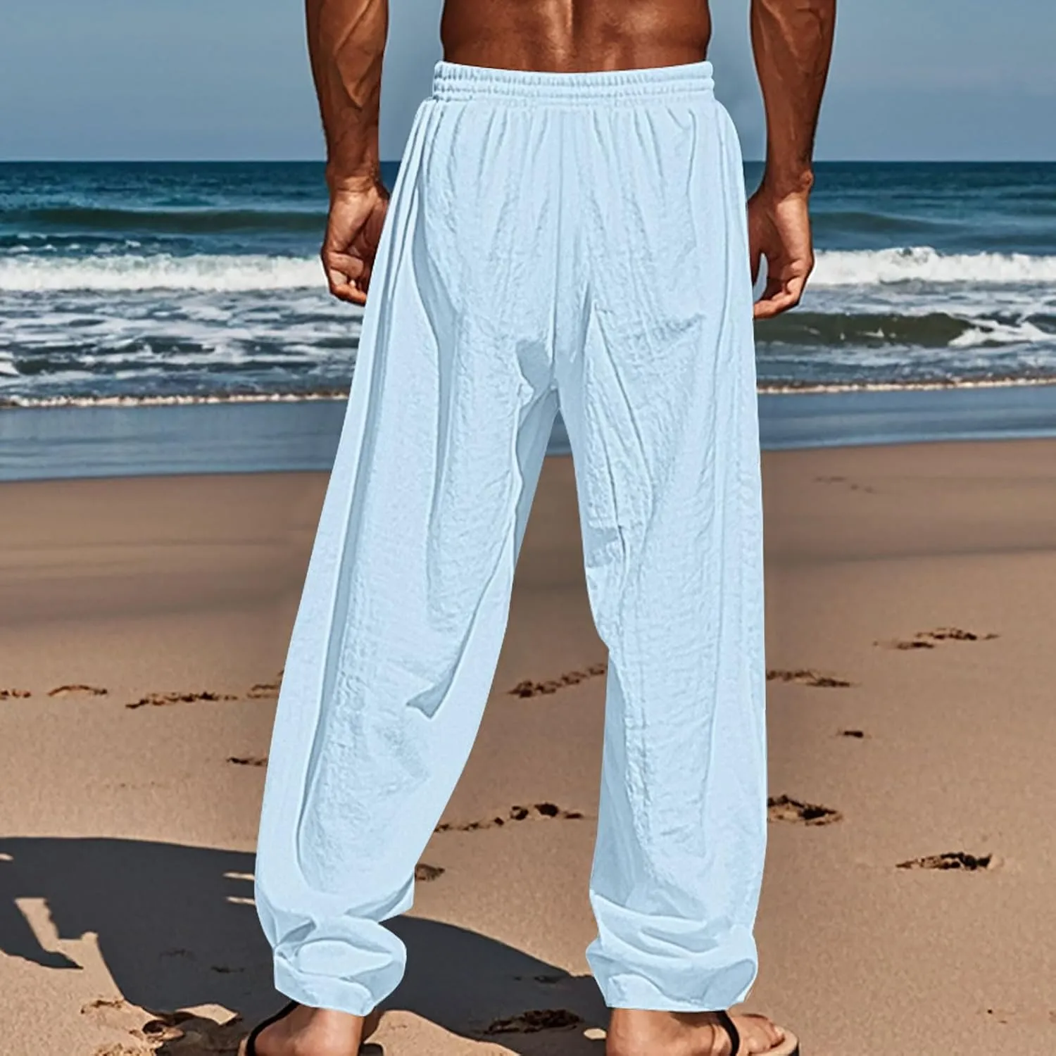 ZYXTIM Holiday Casual Trousers for Men Funny Pattern Hawaiian Sport Yoga Pant Fashion Lounge Summer Beach Bottoms with Pocket
