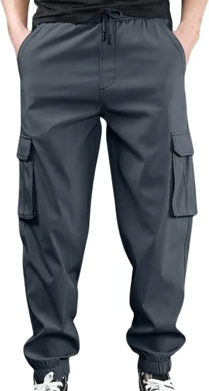 ZYXTIM Men's BDU Casual Military Pants Elastic Waist Sweatpants Quick Dry Ripstop Tactical Wild Army Combat Cargo Work Pants