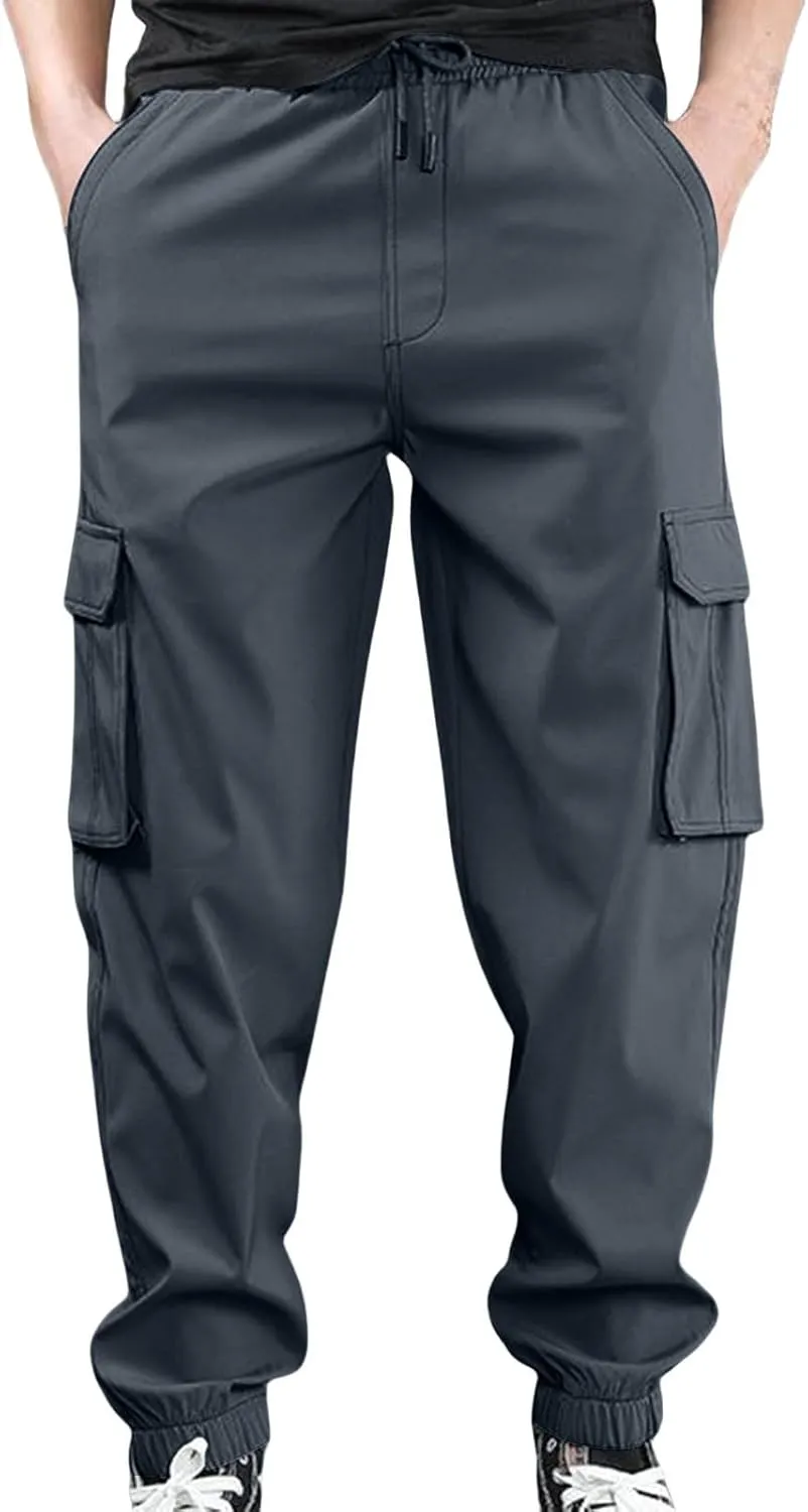 ZYXTIM Men's BDU Casual Military Pants Elastic Waist Sweatpants Quick Dry Ripstop Tactical Wild Army Combat Cargo Work Pants