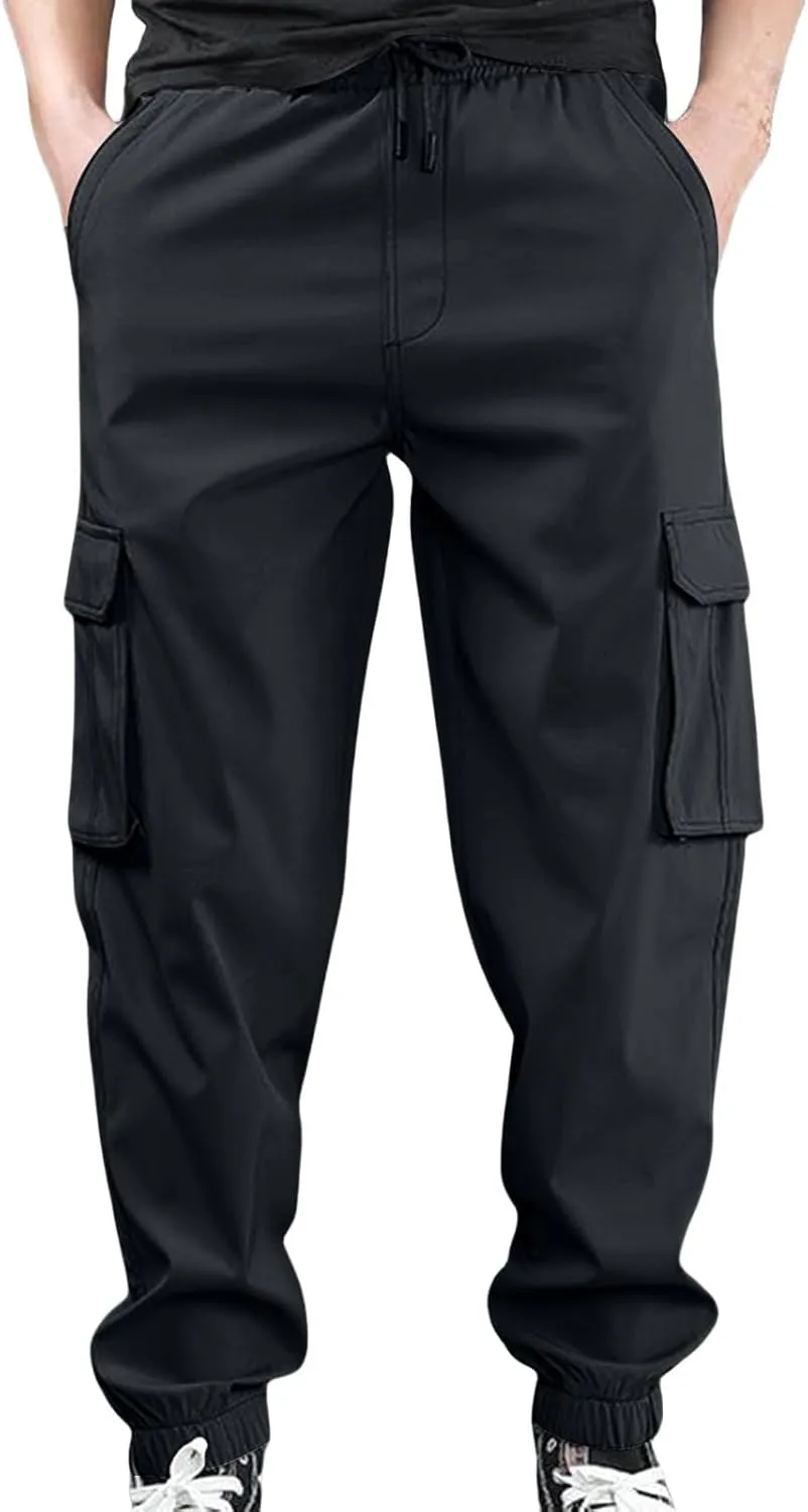 ZYXTIM Men's BDU Casual Military Pants Elastic Waist Sweatpants Quick Dry Ripstop Tactical Wild Army Combat Cargo Work Pants