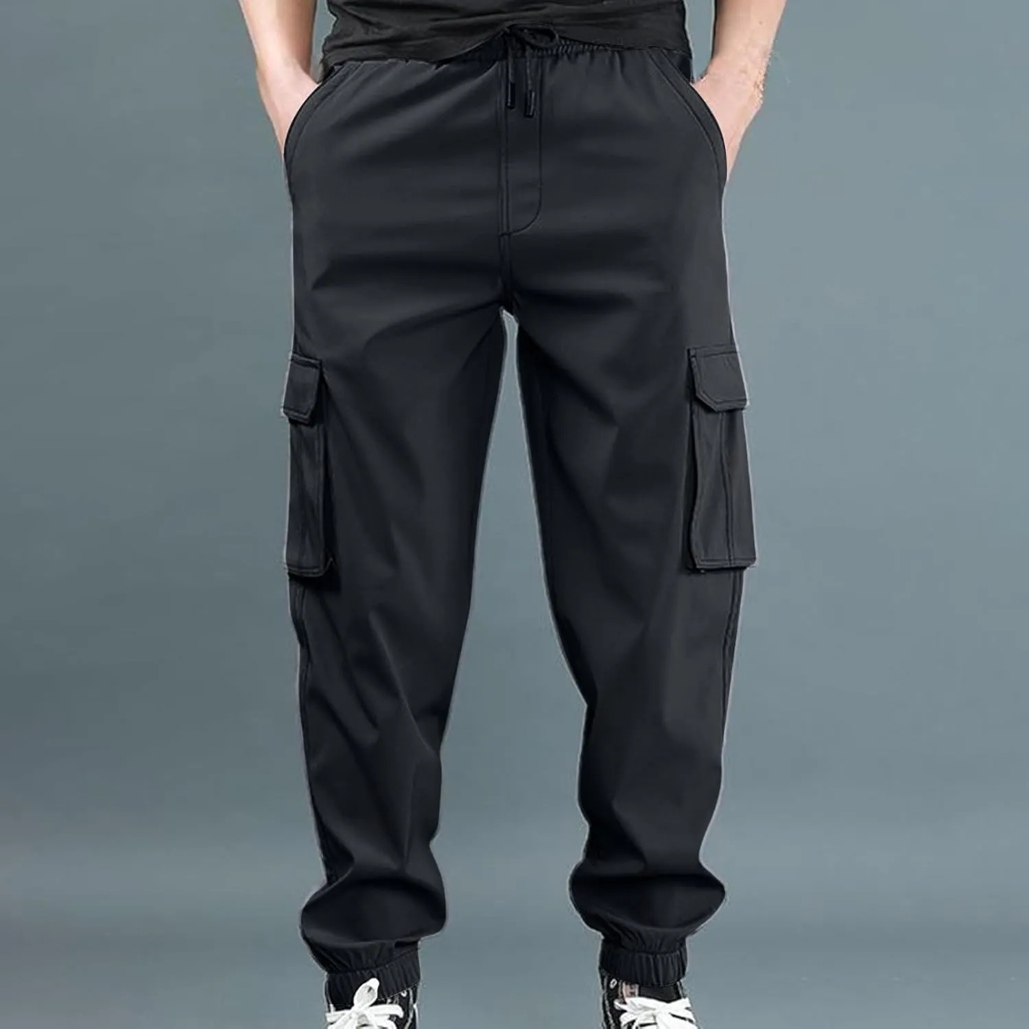 ZYXTIM Men's BDU Casual Military Pants Elastic Waist Sweatpants Quick Dry Ripstop Tactical Wild Army Combat Cargo Work Pants